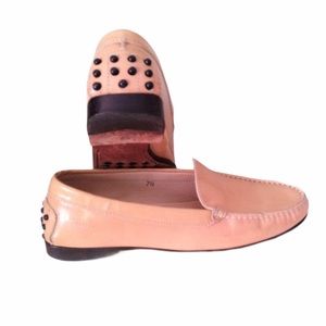 Tod's Driving Loafer Shiny Patent Leather Tan 7.5